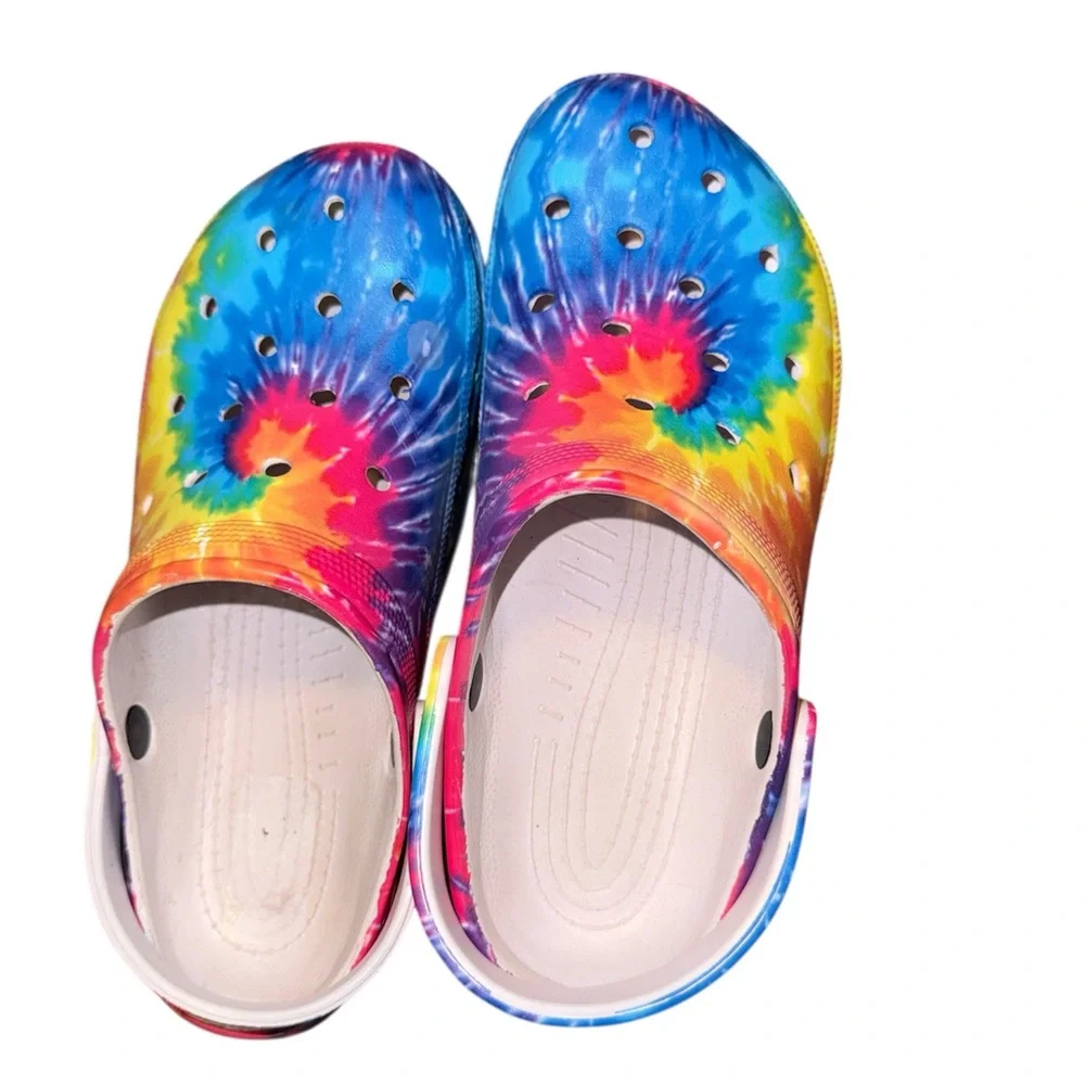 Colorful Tie-Dye Gardner Clogs Platform Size 9M